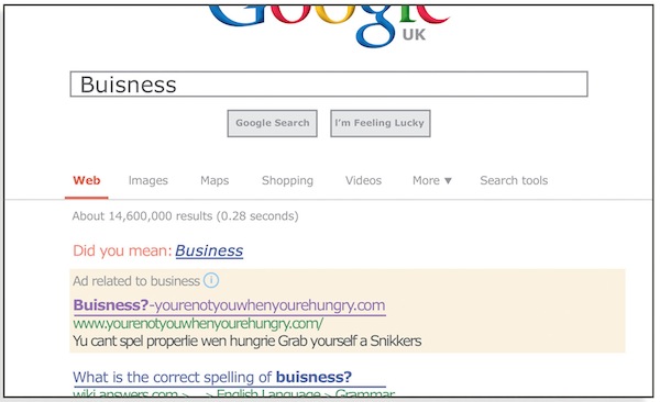تبلیغات در گوگل با کلمات کلیدی غلط